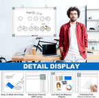 Magnetic Whiteboard Dry Erase Board for Wall 24" x18 Magnet Hanging White Board for Home, School, Office