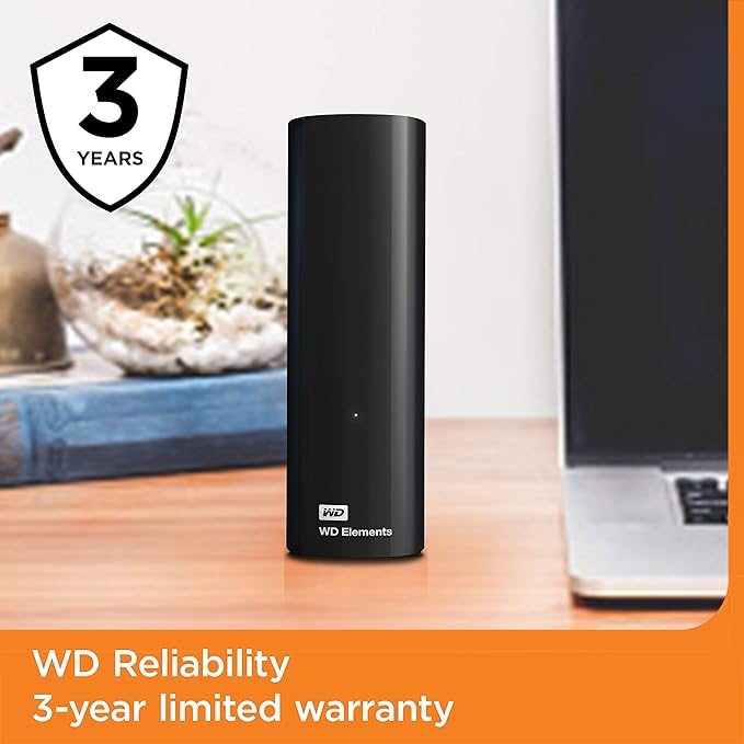 Western Digital 6TB Elements Desktop USB 3.0 external hard drive for plug-and-play storage - WDBWLG0060HBK-NESN