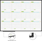 JILoffice Magnetic Dry Erase Calendar Whiteboard, 12 Months White Board Planner 48 X 36 Inch, Black Aluminum Frame Wall Mounted Board for Office Home and School