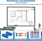 H-Qprobd White Board Dry Erase 4' X 3', Magnetic Dry Erase Board for Wall 48" X 36" Aluminum Frame, Hanging Whiteboard for Home, School, Office, Kitchen