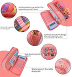 Pencil Case Pen Bag Holder Pouch Large Handle Big Capacity Desk Organizer Storage Marker Box Stationary Makeup Cosmetic Double Zippers for School Office Students Teen