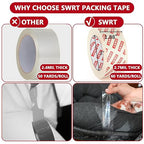 SWRT 2.7Mil Thick Ultra Clear Packing Tape, 24 Rolls Heavy Duty Packaging Tape for Shipping Packaging Moving Mailing, Thicker Sealing Tape-1.88" x 60 Yards Per Roll, 1440 Total Yards