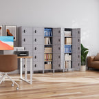 Metal Locker with Lock and Ventilation Holes,Metal Storage Locker with Business Card Slof for Home,Gym,Garage,School,Office,66" H x 15.8" W x 15.8" D Assembly Required,Dark Grey