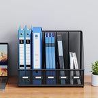 Marbrasse Desk File Organizer with 5 Vertical Compartments Mesh Magazine File Holder for Office, Home, School