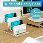HIIMIEI Acrylic Business Card Display, Multiple Card Holder for Office, Home, Restaurant - 4 Slot 4 Tier