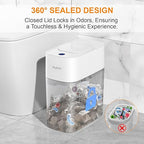 MOPALL Automatic Motion Sensor Bathroom Trash Can with Lid, 3 Gal Touchless Trash Can Auto-Adsorption Garbage Can, Slim Smart Trash Bin Waterproof Waste Basket for Bedroom, Kitchen, Office, Toilet, RV