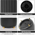 SKYDUE 360 Degree Rotating Desk Organizer, Dual-Purpose Pencil Pen Holder for Desktop, Rotating Desk Pen Organizer with 5 Slots, Office Supplies, Pencil Cup for Office, School, Home