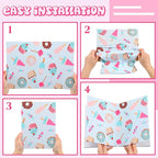 6 Pack Stretchable Book Cover Jumbo Fabric Book Covers Colorful Pattern Print Book Protector Washable Reusable Protective Textbook Cover for Hardcover Textbooks up to 9 x 11 Inch (Dessert Pattern)