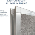 Versare Hush Screen Portable Room Divider | Workstation Wall Divider | Freestanding Privacy Hush Panels | Clear Fluted Windows | Fabric Office Divider Screen | Great for Room Separation