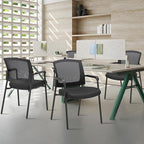 CLATINA Office Reception Guest Chair Mesh Back Stacking with Ergonomic Lumbar Support and Thickened Seat Cushion for Waiting Conference Room Black 2 Pack