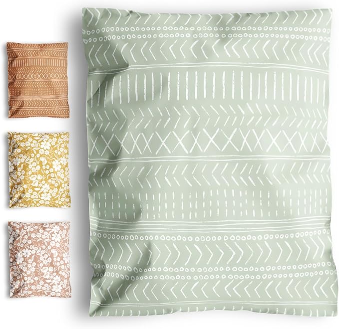 Poly Mailers 10x13 Inch 500 Pack Medium Shipping Bags Strong Thick Mailing Envelopes | Self Sealing Adhesive | Waterproof & Tear Resistant | Small Business Packaging for Clothing - Boho Green