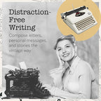 Maplefield Classic Portable Manual Typewriter - Cream, 8 x 11 in Paper - Word Processor Function & Typewriter Ribbon Included - Home Office & Office Decor