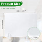PATIKIL Desk Divider, 2 Set 24 x 16 Inch Acoustic Freestanding Desk Divider Desk Privacy Panel with 4 Pcs Support Feet for Library Office Workstation, White