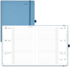 POPRUN Weekly Planner 2026 Calendar (Large 8.5" x 10.5") 12 Months Notebook with Horizontal Layout, Leather Hardcover, Inner Pocket, 100GSM Thick Paper, Pen Holder - Aquamarine
