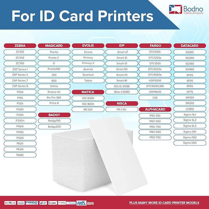 10 Pack - Bodno Premium CR80 30 Mil Graphic Quality PVC Cards