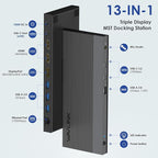 WAVLINK USB C Docking Station Dual Monitor Triple Display USB Type C to Dual HDMI Dock, 2 HDMI, DisplayPort, 100W PD3.0 for Laptop, Ethernet, 4 USB 3.0, 2 USB C, Audio