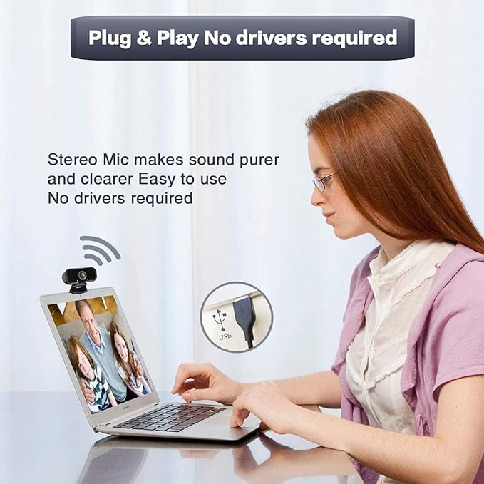 USB-C 1080P Webcam Compatible with Switch 2/ PC - Streaming Camera for Zoom/Teams/Skype, Plug&Play PC/Mac/Laptop