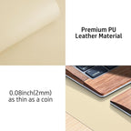 Aothia Leather Desk Pad Protector, Mouse Pad, Office Desk Mat, Non-Slip PU Leather Desk Blotter, Laptop Desk Pad, Waterproof Desk Writing Pad for Office and Home (23.6" x 13.7", Soft Yellow)