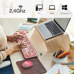 MOFII Wireless Keyboard and Mouse Combo Silent, Slim Compact 2.4G USB Full Size , Cute 110 Keys Keyboard for PC, Notebook, MacBook, Tablet, Laptop, Windows System