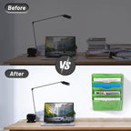 EASEPRES 5 Pocket Mesh Hanging Wall File Organizer, Wall Mounted Mail Paper Document Folder Holder, Clipboard Storage Organization Magazine Rack with Nametag Label for Office Home School, Green