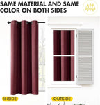 MIULEE Burgundy Red Blackout Curtains for Bedroom Living Room 84 Inches Long 2 Panels, Thermal Insulated Room Darkening Drapes Solid Grommet Top Noise Reduction Christmas Window Treatments 40x84 Inch