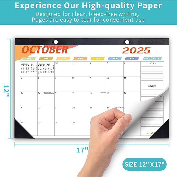 Desk Calendar 2026 Wall Calendars, July 2025 - December 2026 Monthly Planner Paper Office Desktop 17"X 12", 18-Months, Planning and Organizing Home, School, Office, Holiday, Vacation