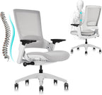 CLATINA Office Chair Swivel Executive Chair, Adjustable Ergonomic Computer Chair with 3D Armrest and Lumbar Support, Mesh Backrest Task Chair for Home Office Conference Room Studio, 2 Pack