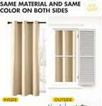 MIULEE Cream Beige Blackout Curtains for Bedroom Living Room 84 Inches Long 2 panels, Thermal Insulated Room Darkening Drapes Solid Grommet Top Noise Reducing Light Blocking Window Curtains 40x84 Inch