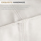 Unstuffed Pouf Ottoman Cover, 17.7x17.7 inch Faux Leather Moroccan Poofy Ottomans Cover, footrest Square White Footstool with Storage Waterproof Easy Cleaning for Living Room (Only Cover No Filler)