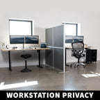 VIVO Modular Wall System, 2 PET Panels, Modern Professional Office Cubicle Dividers, Freestanding Privacy-Screen, 66 inches High, Dark Gray, PP-MWS63D