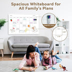 VUSIGN Magnetic Dry Erase Calendar White Board for Wall, 30"x20" Calendar Whiteboard, White Wood Style Frame, Includes 2 Magnets and 5 Markers