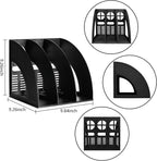 SAYEEC Desk Organizer File Magazine Storage Holder with 3 Vertical Compartments Rack Magazine Divider for Office Organization Home Workspace,Black