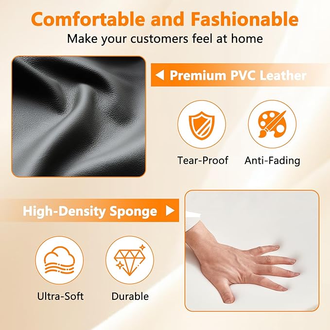 CLATINA Waiting Room Guest Chair with Bonded Leather Padded Arm Rest for Office Reception and Conference Desk Black with Sled Base 4 Pack