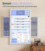 Digital Calendar+ 2: 32 Inch Wall Touch Screen Chore Chart Customize Dashboard Smart Electronic Calendar for Family Schedules Meal Planner Supports All Google Play Apps Wall Mount White