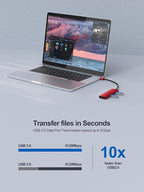 USB 3.0 Hub,4 Port USB Splitter Extender Portable Adapter Multiport Data Hub for Laptop,Xbox, Flash Drive,HDD,Console,Camera,Keyborad,Mouse Windows,Mac OS PC,Not Designed to Charge Devices-Red