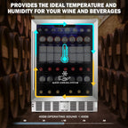 COWSAR Wine Cooler Refrige ETL Approved 24inch Wine Fridge Freestanding or Built-in Wine Refrigerator 5.1Cu.Ft Wine Fridge Under Counter Stainless Steel Wine and Beverage Refrigerator with Glass Door