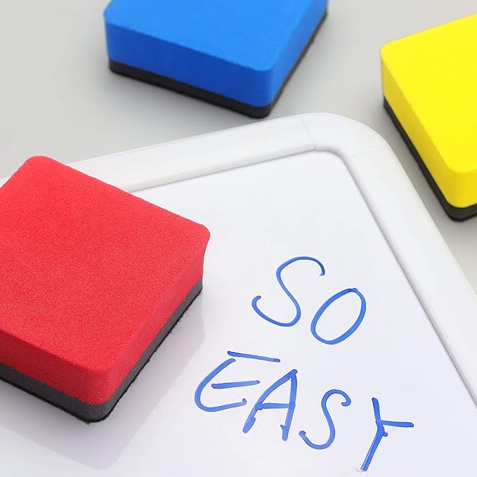 Tamaki 12 Pack Magnetic Whiteboard Eraser, Dry Eraser Board Erasers, Dry Erasers for White Board, Whiteboard Erasers for Kids Classroom, 6 Colors, Square, 2 x 2 x 0.8 Inch