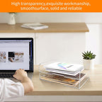 2 Pack- Stackable Paper Letter Tray,Clear Acrylic Magazine Holder and File Organizer - Sleek Desk Organizer for Home Office, Bookshelf, or Workspace - Space-Saving Transparent Document Holder