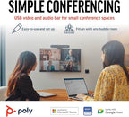 Poly Studio R30 4K Video Conferencing Bar (Plantronics) – Camera, Mic, & Speaker for Small Rooms – Automatic Camera Framing – Noise Reduction Technology – Works w/Teams, Google, Zoom –Amazon Exclusive