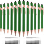 12 PCS 2 in 1 Stylus Ballpoint Pen with Stylus Tip, 1.0 mm Black Ink Metal Pen Stylus Pen for Touch Screens (Light Green)