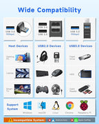 FORIDA 3 Ports USB 3.0 Adapter, USB Hub with 1 USB 3.0 and 2 USB 2.0 Ports, Portable USB Port Splitter for Keyboard, Mobile Hard Disk, U Disk, Camera, Mouse, etc (Black)