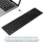 K01R Wireless Keyboard, 2.4G Slim and Compact Wireless Keyboard with Numeric Keypad, Long Battery Life, Lag-Free for PC Laptop Computer Windows, Black