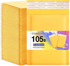 105Pack Yellow 3.5x5in Kraft Bubble Mailers Small Business Mailing Packages Self-Sealing Paper Envelopes, Mailer Shipping Padded Envelopes with Strong Adhesion for Jewelry Makeup Supplies