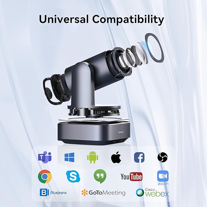 Tenveo VLoop PTZ Camera with 20X Optical Zoom Wide View Angle USB3.0/HDMI Works with Zoom Skype Teams FHD 1080P for Video Conference Red Dot Design Winner (VL20H)