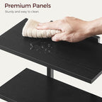 Clamp On Desk Organizer, 2-Tier Desktop Bookshelf, Adjustable Desk Storage Shelf, Metal Frame, for Office, Study and Game Room, Black DSBK3501