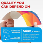 5MIL Thermal Laminating Sheets (125 Count) Photo, Card, Notecard, ID Badge, and Business Card Sizes, Dry-Erase Friendly Laminating Pouches, Compatible with Laminators, Crystal Clear Laminated Finish