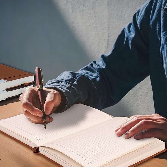 CAGIE B5 Journal Notebook for Men Women 320 Pages 100 Gsm Paper Vintage Journaling Notebooks A5 Hardcover Leather Journals for Writing Travel Work Note Taking Diary, 7.6x10 In, Brown