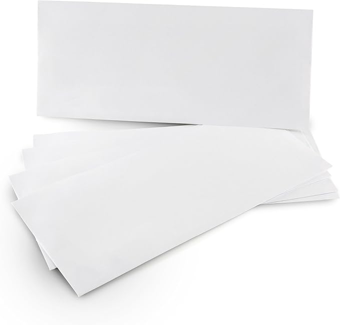 Aimoh #10 Security Tinted Self-Seal Envelopes - No Window - EnveGuard, Size 4-1/8 X 9-1/2 Inches - White - 24 LB - 1 Case - 24 Packs - 2,400 Envelopes (34100-CS)