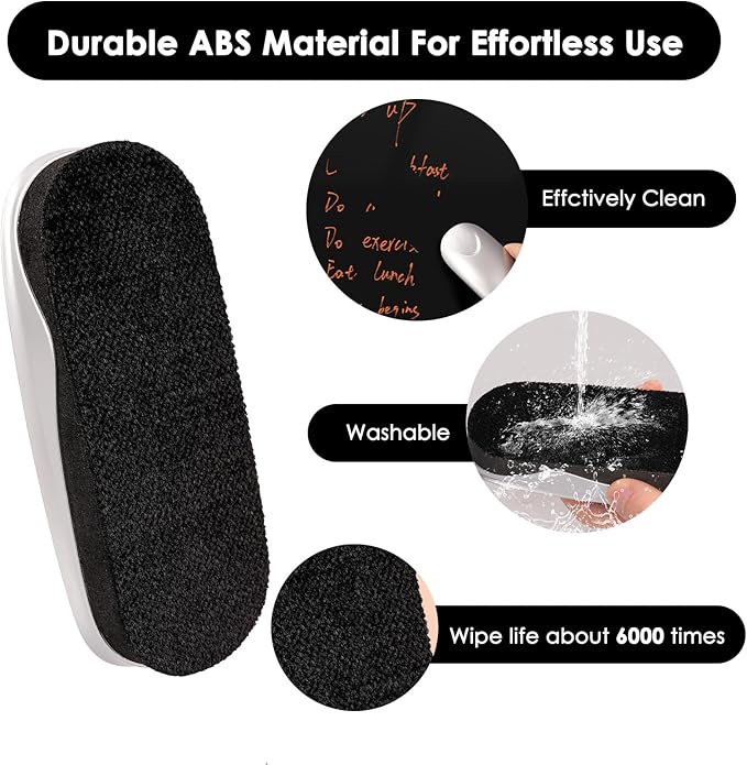 maxtek Magnetic Dry Erase Eraser for Glass White Board, 1 Pack, Built-in Neodymium Magnets