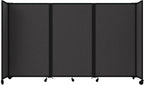Versare Room Divider 360 Portable Wall Partition | Folding Panels | Large Freestanding Divider | Locking Wheels | Temporary Room Separator